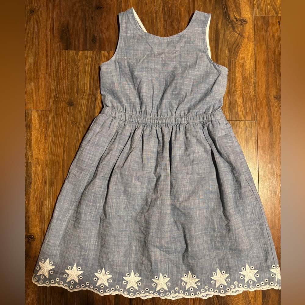 Cat & Jack Girls’ Sleeveless Denim Star Dress - Blue - Picture 3 of 4